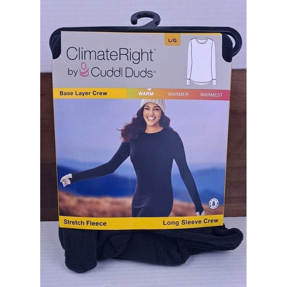 ClimateRight by CUDDL DUDS WARM Stretch Fleece Long Sleeve Base Layer Size Large